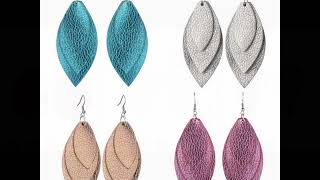Leather Earrings Wholesale,Faux Leather,Teardrop,Tooled,Baseball Leather Earrings In Bulk.
