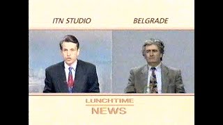 ITN report on concentration camps in Bosnia, including interview with  Radovan Karadizic, Aug 1992