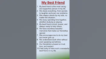 10 Lines On My Best Friend Essay In English Essay English Essaywriting Shorts Class 1 5 