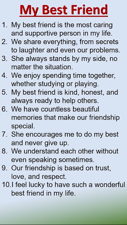 10 lines on 'My Best Friend' Essay in English #essay #english #essaywriting #shorts #class 1-5