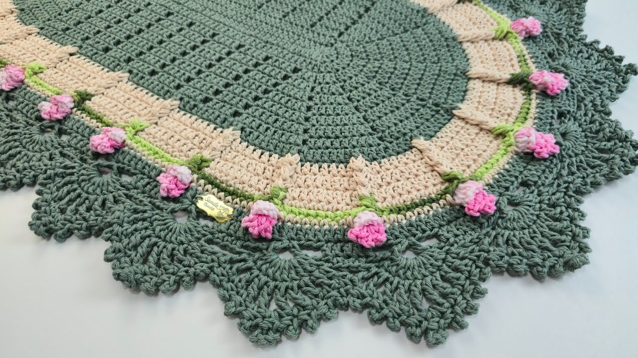 TAPETE ROSEIRA PASSO A PASSO COMPLETO #croche #samilacroche 