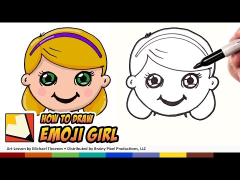 How to Draw Girl Emoji For Beginners Step by Step Art for Kids | BP