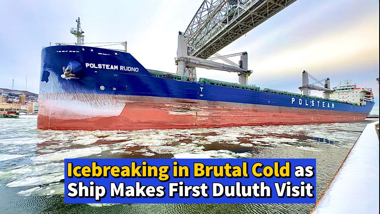⚓️ Icebreaking in Brutal Cold as Ship Makes First Duluth Visit - YouTube