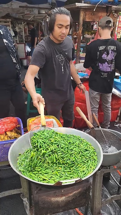 Traditional Ayam Penyet of Indonesia with Mashed Green Chilli #shorts