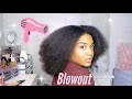 Routine blow out sur cheveux pais de type 4  sans aucun dommage thermique