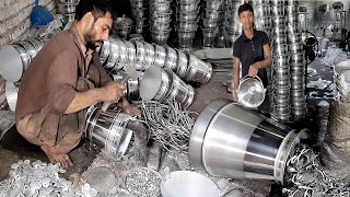 Wonderful Technique Of Aluminum Vessels Balti Making Full Process In Indian Factory