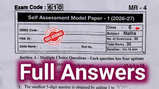 Ap 6th class maths Self Assessment Model paper 1 with answers 2026|6th class Fa1 maths paper 2026