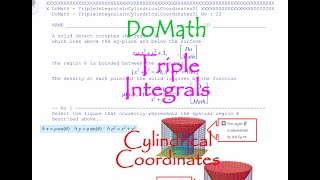 DoMath-Calculus : Multiple Integrals : Triple Integrals in Cylindrical Coordinates 01 No22