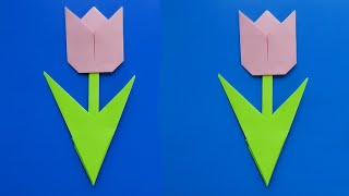 Оригами тюльпан Как сделать оригами тюльпан из бумаги Origami flower