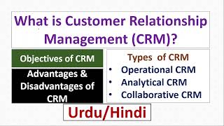 What is Customer Relationship Management-CRM?Types of CRM-Objectives of CRM-Advantages/Disadvantages