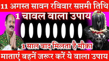 11 अगस्त रविवार सावन सप्तमी को 1 चावल दाने का उपाय जरूर करे || Pradeep Ji Mishra
