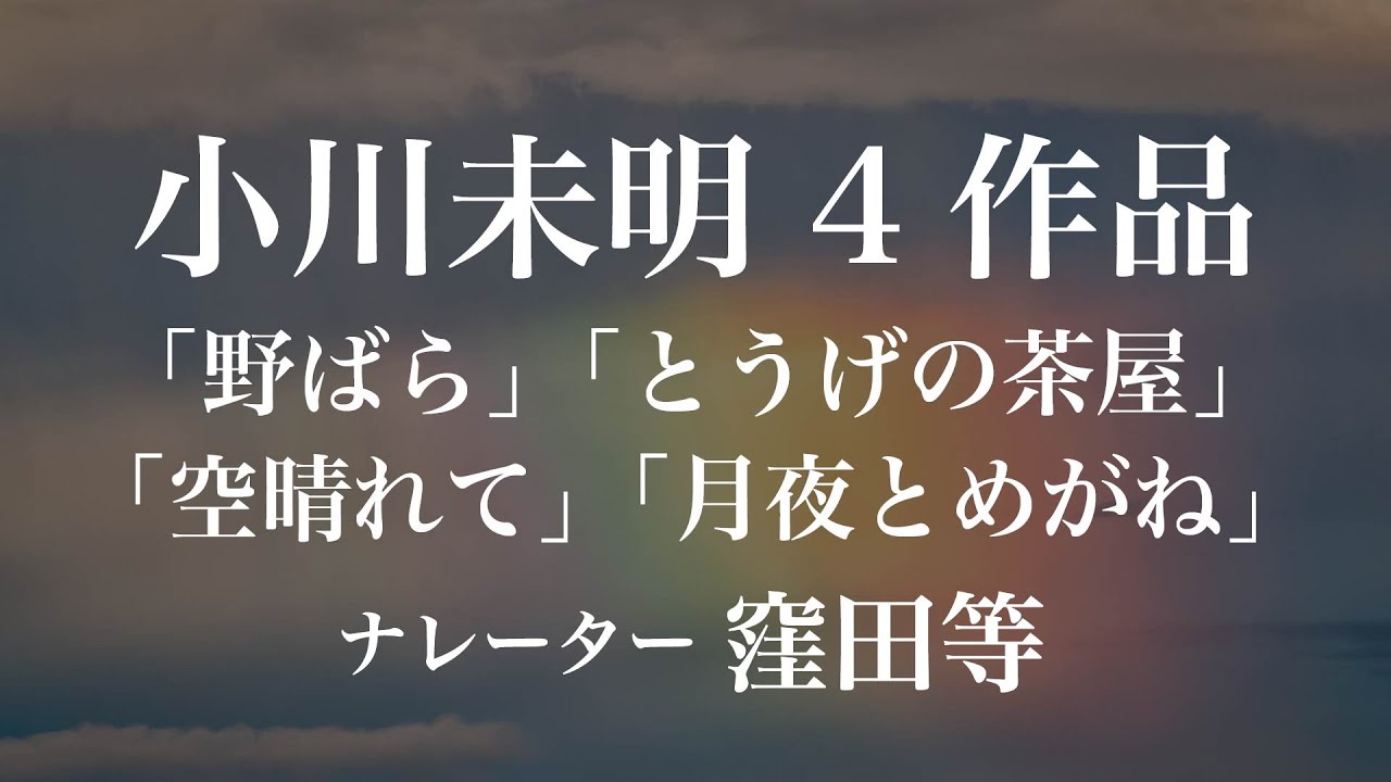 『野ばら』『とうげの茶屋』『空晴れて』『月夜とめがね』作：小川未明　朗読：窪田等　作業用BGMや睡眠導入 おやすみ前 教養にも 本好き 青空文庫