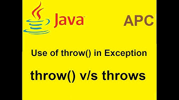 Use of throw() in Exception | throw() v/s throws()
