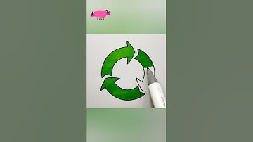 Recycling symbol Coloring Drawing Video Oddly satisfying #shorts #ashortaday
