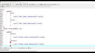 constructor and destructor calls in multilevel inheritance