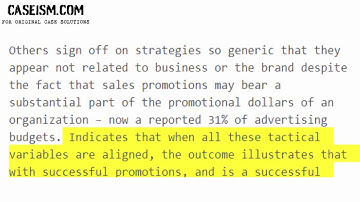 Strategic Perspective on Sales Promotions Case Study Help - Caseism.com