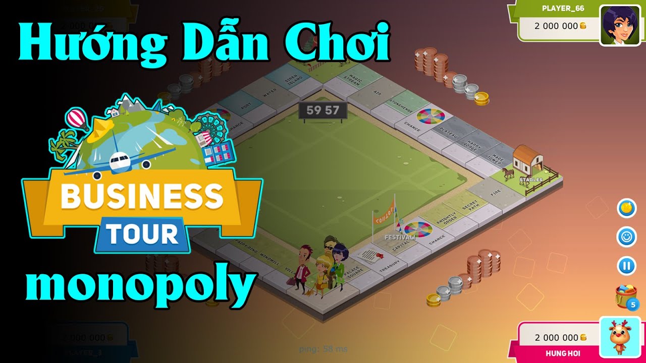 Hướng Dẫn Chơi Business Tour (Monopoly) - Game Cờ Tỷ Phú Online - Youtube