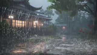 Rain Echoes In A Tatami Room  Deep Sleep With Cozy Japanese Atmosphere