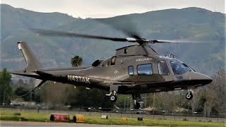 Agusta A109 StartUp, Taxi, Takeoff & Landing N433AK Executive Helicopter Van Nuys Airport