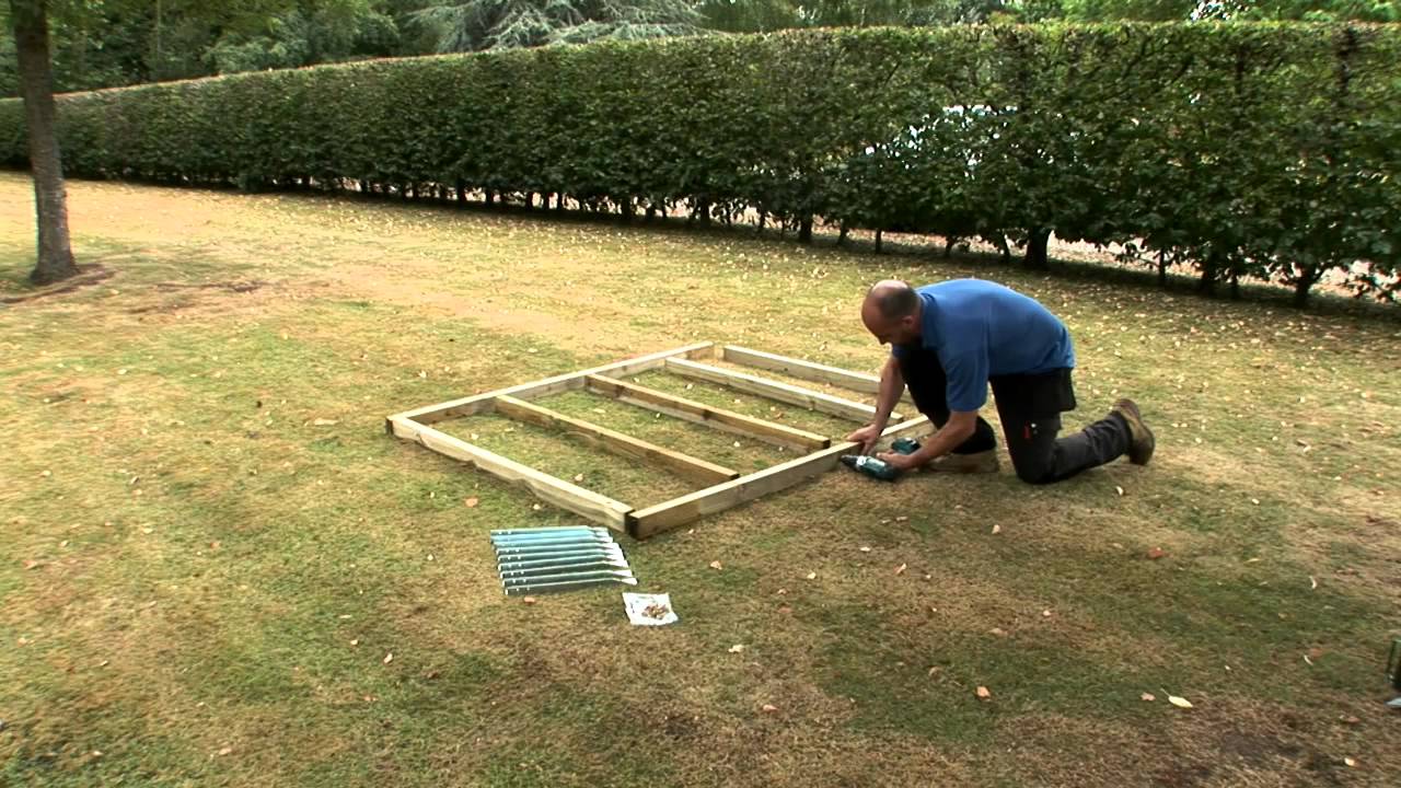 How to build a wooden shed base - YouTube