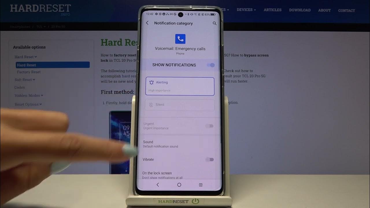 TCL 20 Pro 5G and Call Settings Change Voicemail Notification Sound