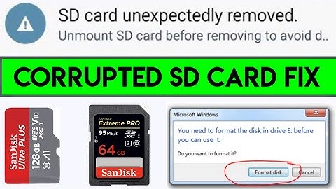How To Fix Corrupted Sd Card / Memory Card Unexpectedly Remove Repaired
