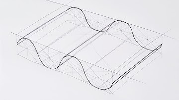 How to Draw Simple Wave Shaped Curved Surface using Two Point Perspective