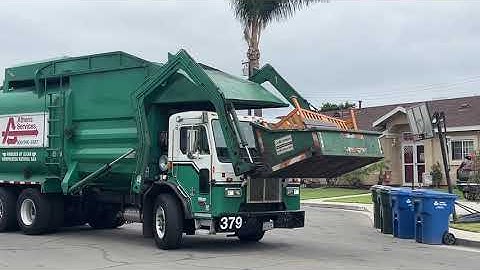 Athens Services front loader trash truck #379 Peterbilt 320 part 7