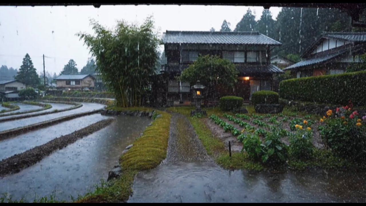 Japanese Village Rain Ambience – Relaxation, Study, Sleep, Meditation ...