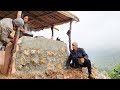 Rainy day and plaster of stones and cooking local dish