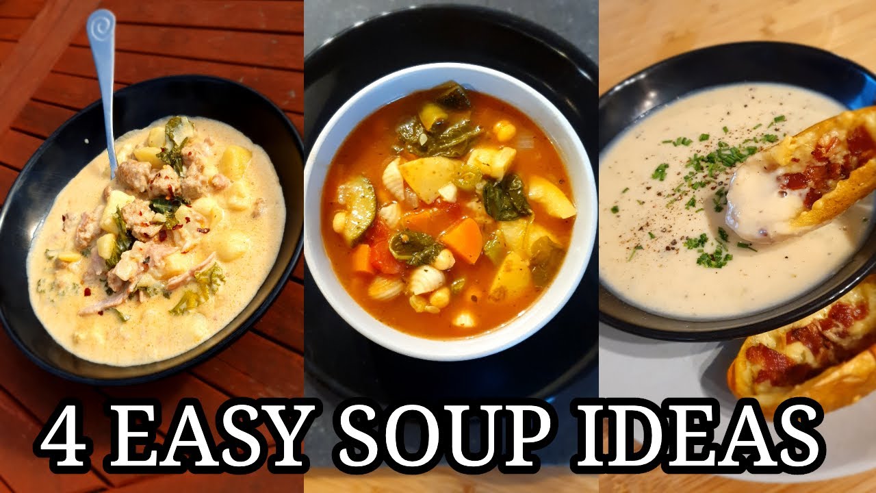 4 SIMPLE SOUP RECIPES ~ AUTUMN/FALL RECIPES 🍁 - YouTube