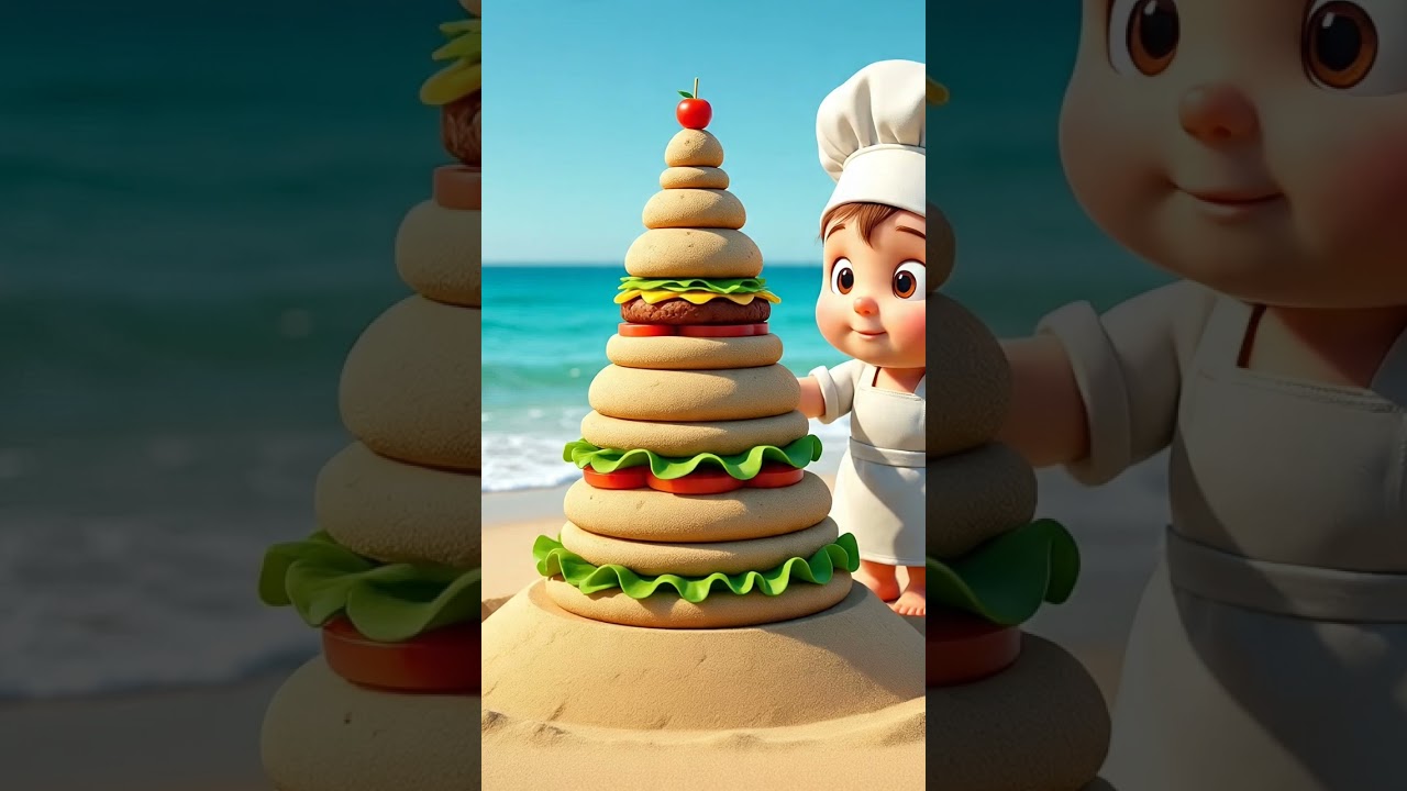 ✅ 4. “Baby Chef and the Sand Tower Burger”Story:Baby Chef decided  