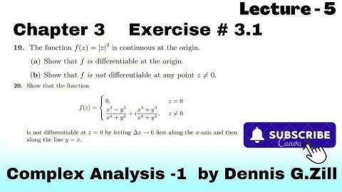 Chapter 3 , Exercise # 3.1 Question (19,20) Complete , Complex Analysis -1 by Dennis G.Zill
