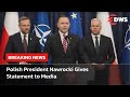 FUll REMARKS: Polish President Nawrocki Gives Statement to Media | AC1E