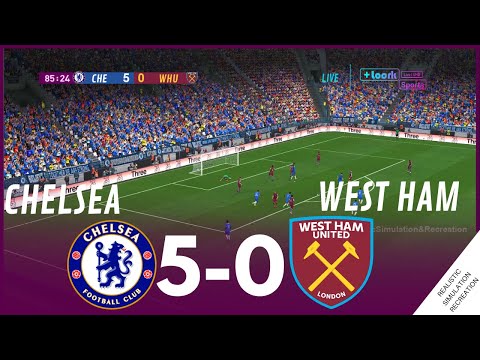 Highlights | Chelsea 5-0 West Ham United • Premier League 23/24 | Video Game Simulation