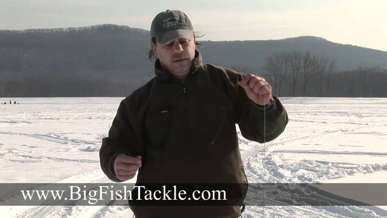 Howto rig a tip up for ice fishing for trout. 