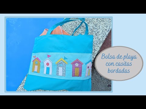 Wie man eine Strandtasche mit bestickten Häusern macht