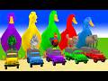 Long Slide Game with Cow Elephant Gorilla Hippopotamus Tiger 3d Animal Game Funny 3d Animals