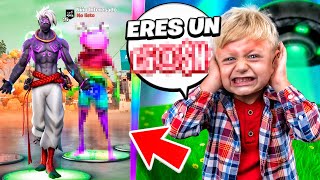 NIÑO INTERESADO quiere el PASE de BATALLA HACKEADO y Le DOY ESTO en Fortnite... *Acaba MAL*