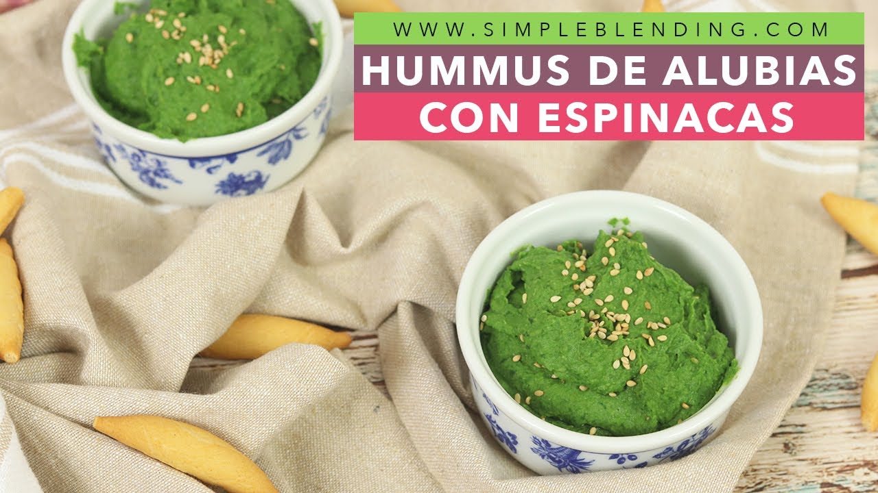HUMMUS DE ALUBIAS CON ESPINACAS | Espectacular hummus de espinacas | Receta vegana de hummus
