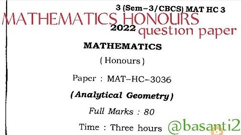 BA 3rd sem mathematics honours question paper guwahati University 2022 MAT-HC-3036 @proysir