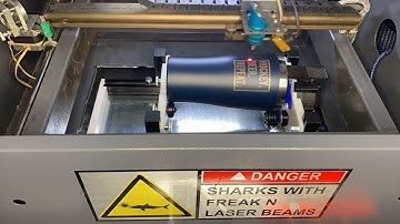 Laser engraving a tumbler with a K40 OMTECH and FTG Rotary