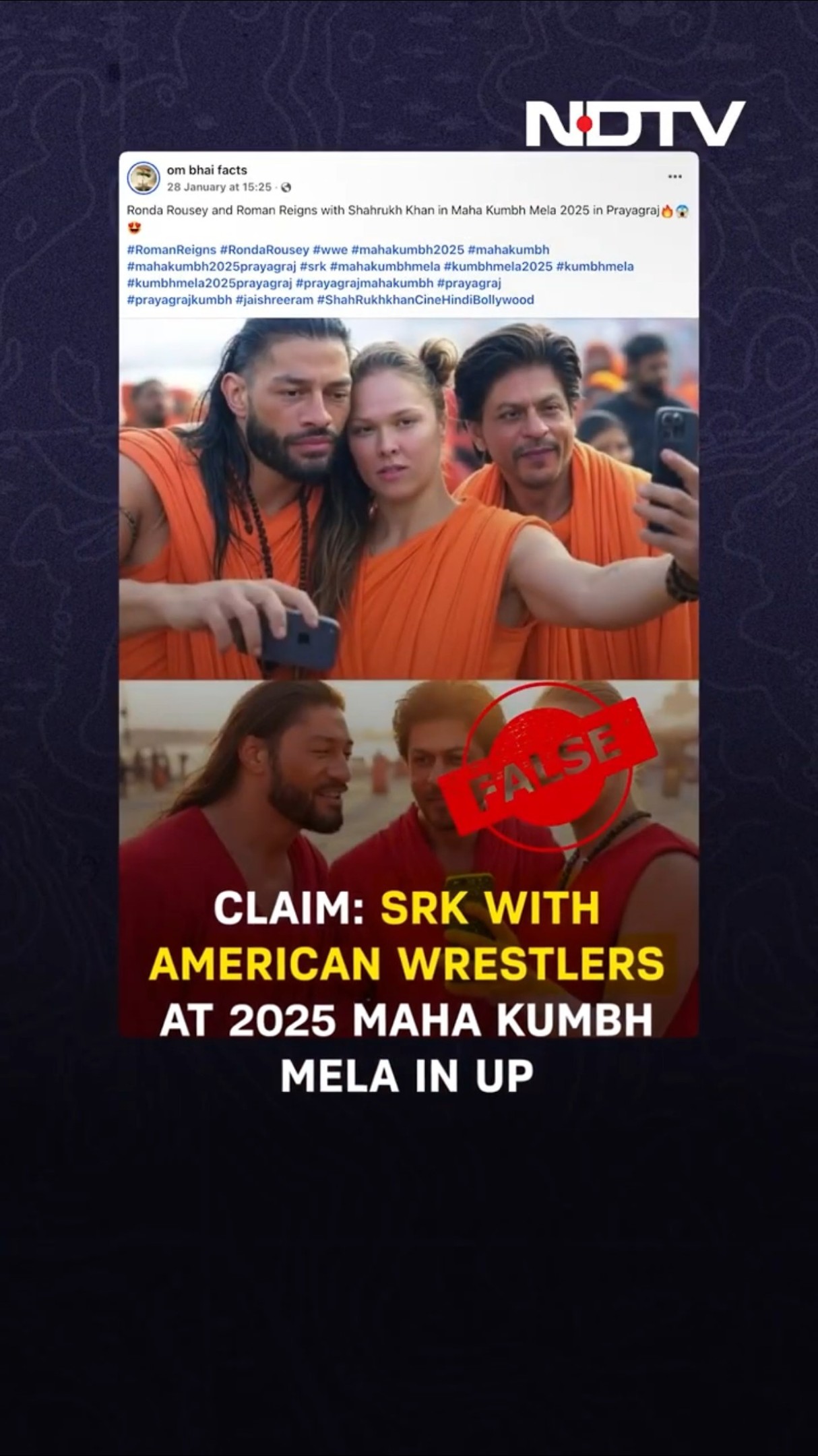 Maha Kumbh | Fact Check: AI Photos Viral As Shah Rukh Khan With WWE Wrestlers At Maha Kumbh
