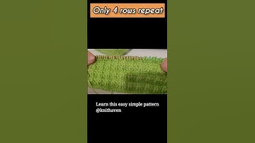 4 rows repeat very simple textured knitting pattern #shorts #howtoknit #knittingpatterns