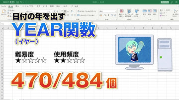 Excelで日付のデータから年の数値の抜き出すYEAR（イヤー）関数