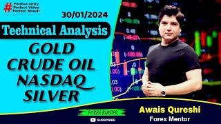 xauusd analysis | crude oil hindi | 30 JANUARY 2024 goldanalysistoday