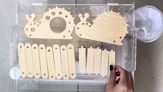 EatnMgan 8 in 1 Acrylic Hamster Cage Install