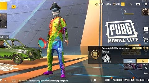 Full closet (Own permanent,  outfits) achievement mission complete in pubg lite