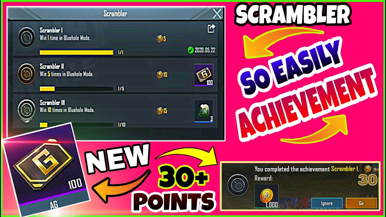 Easyway To Complete (BLUE HOLE MODE) ACHIEVEMENT | NEW [SCRAMBLER] ACHIEVEMENT IN PUBG MOBILE