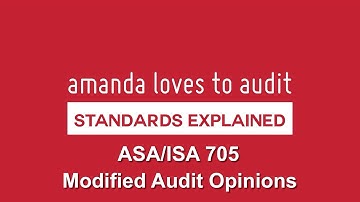 The auditor’s options when giving a MODIFIED AUDIT OPINION - ASA/ISA705